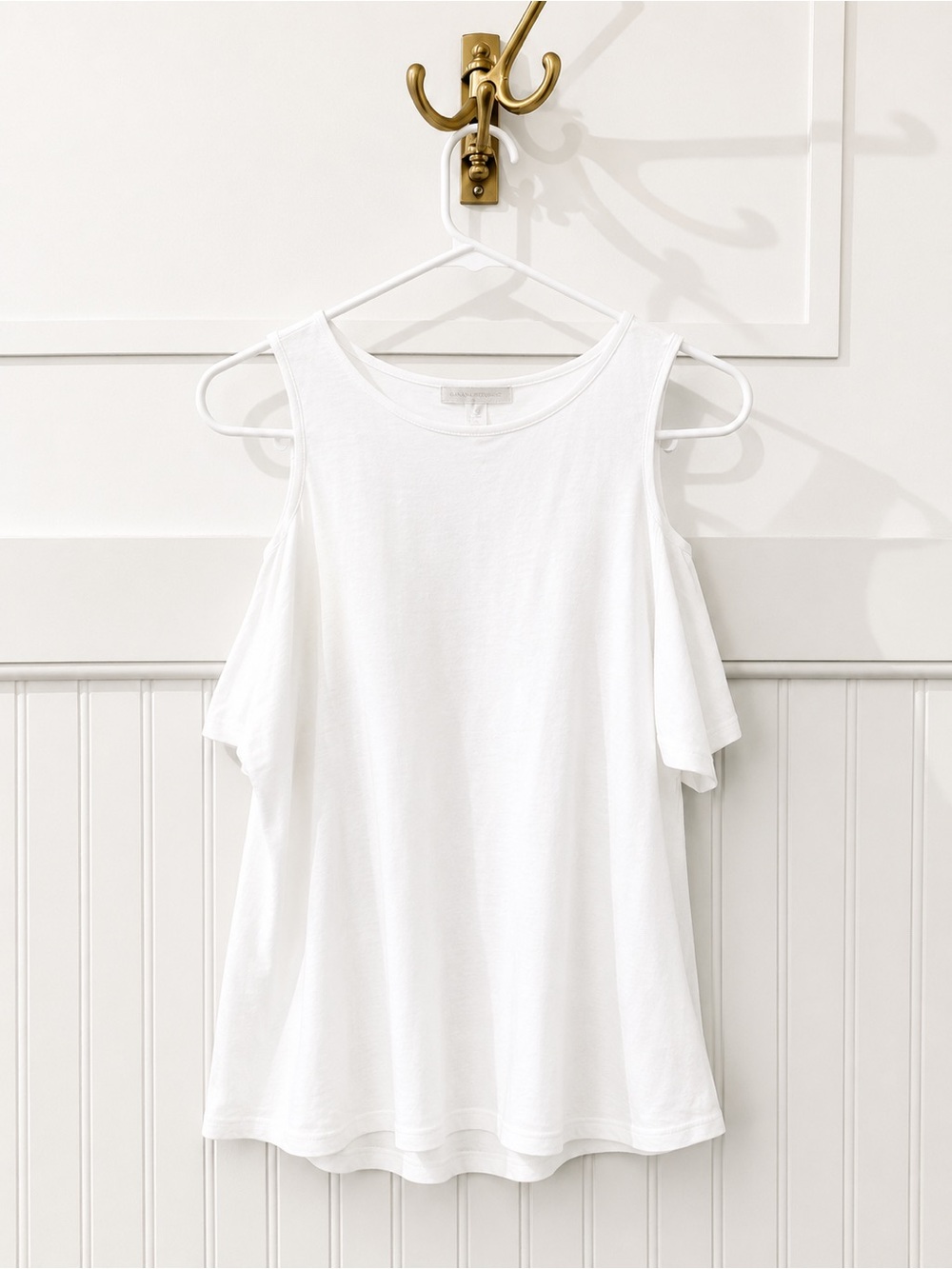 Banana Republic White Cold-Shoulder Tank Top - Picture 3 of 5